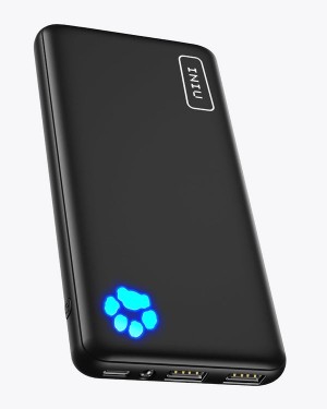 Iniu B41 Portable Charger, 15W High Speed Charging Slimmest 10,000mAh Power Bank Black | US-HGLWZ9657