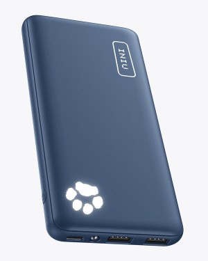 Iniu B41 Portable Charger, 15W High Speed Charging Slimmest 10,000mAh Power Bank Blue | US-HQAFP6583