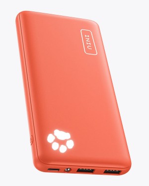 Iniu B41 Portable Charger, 15W High Speed Charging Slimmest 10,000mAh Power Bank Orange | US-IECXO4569