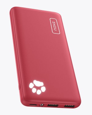 Iniu B41 Portable Charger, 15W High Speed Charging Slimmest 10,000mAh Power Bank Red | US-QFHAN7452