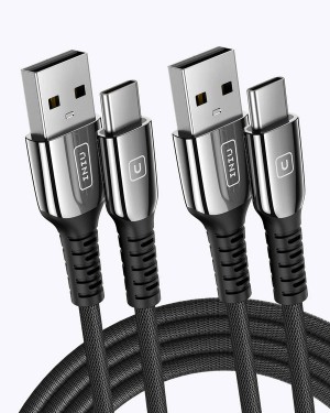 Iniu D7C Anti-Rupture USB C(6.6ft, 2-Pack) Cables Black | US-EMJSA1084