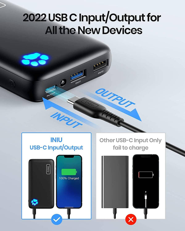 Iniu B42 20000mAh, 7-Day SuperPower Power Bank Black | US-QKFLC4238