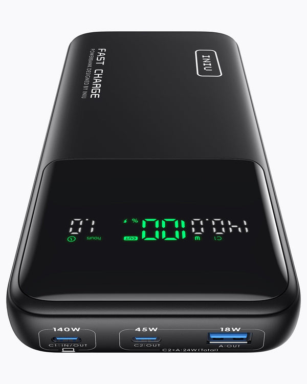 Iniu B64 140W 27,000mAh, Fast Charge 1,000+ Devices, 140W Max Output from One Port Power Bank Black | US-EFKCT7024