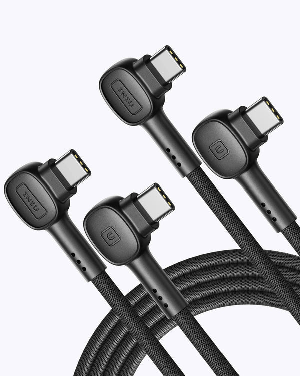 Iniu D6CC 90° Design USB C 100W (6.6ft, 2-Pack) Cables Black | US-GPUVA9671