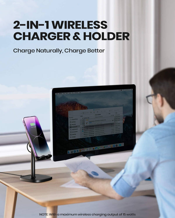 Iniu I212 Adjustable 15W Fast Wireless Charger Black | US-YCJMP5146